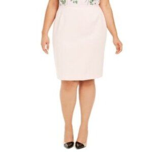 Calvin Klein Pencil Skirt Womens Plus 24W Textured Pale Pink Office Wedding